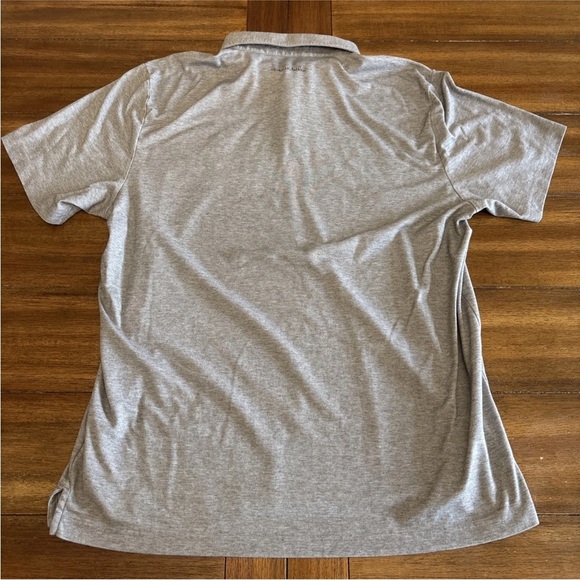 Travis Mathew Polo Shirt Hawaiian Palm Stripe Gray Blue Golf Performance Sz 2XL - Picture 11 of 13